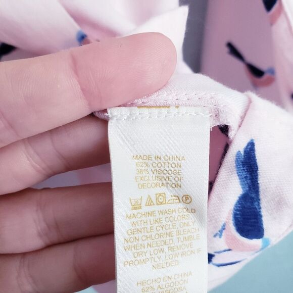 Kate Spade Light Pink Live Bird Button Down Pajama Top - Picture 5 of 6